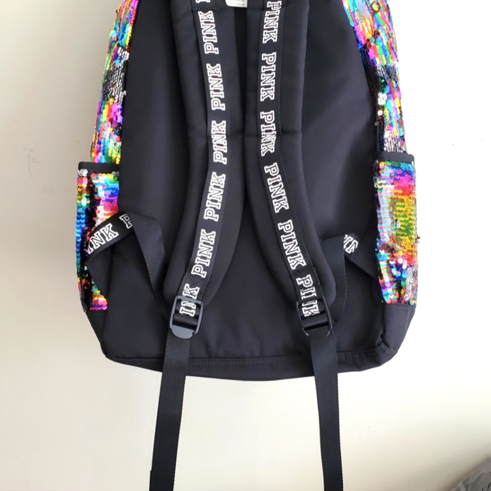 PINK VICTORIA'S SECRET SEQUINS BACKPACK - Picture 5 of 5